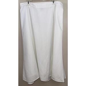 Maggie Barnes Womens Midi Linen Blend Skirt Plus 1X Modern Tropics Casual Beach